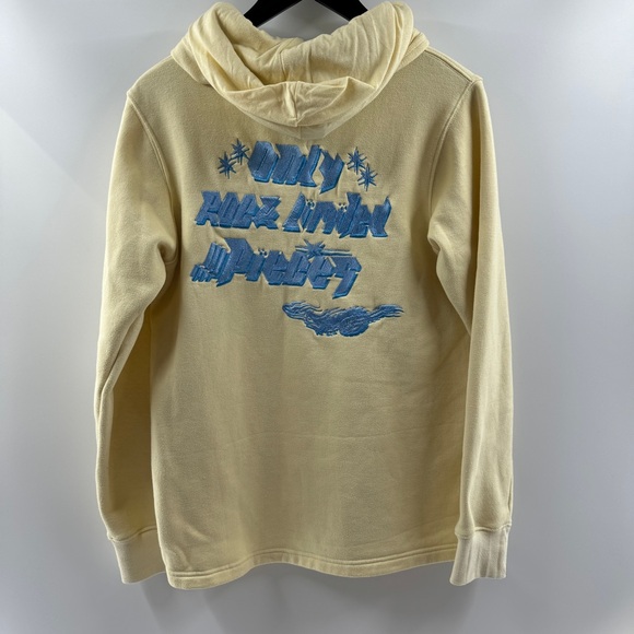 Forever Icy Light Yellow Hoodie – Size Medium, Blue Embroidered Front & Back - Picture 6 of 9